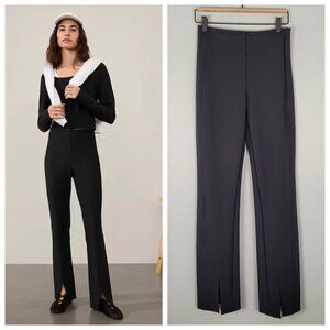 Athleta Move Easy Split Hem Pant Nylon Stretch Black Size 0 NWT